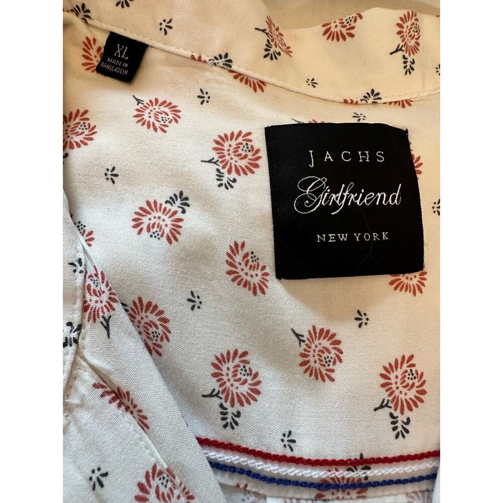 Jachs Girlfriend Womens Top Size‎ XL Floral Print Button Front Pockets Collared - Picture 3 of 6